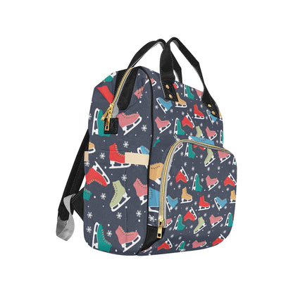 Ice Skate Pattern Print Design 04 Diaper Bag Backpack