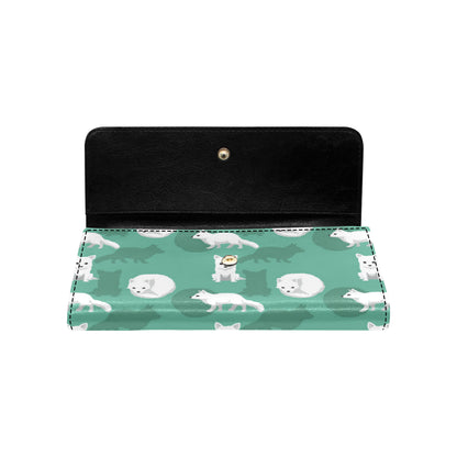 Arctic Fox Pattern Print Design Women's Trifold Wallet