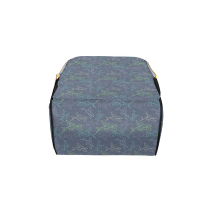 Flying Fish Pattern Print Design 02 Diaper Bag Backpack