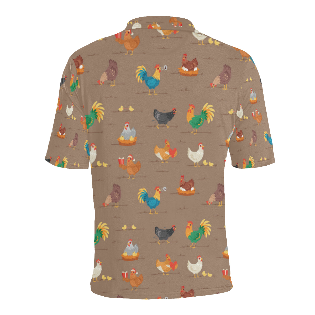 Chicken Happy Print Pattern Men Polo Shirt