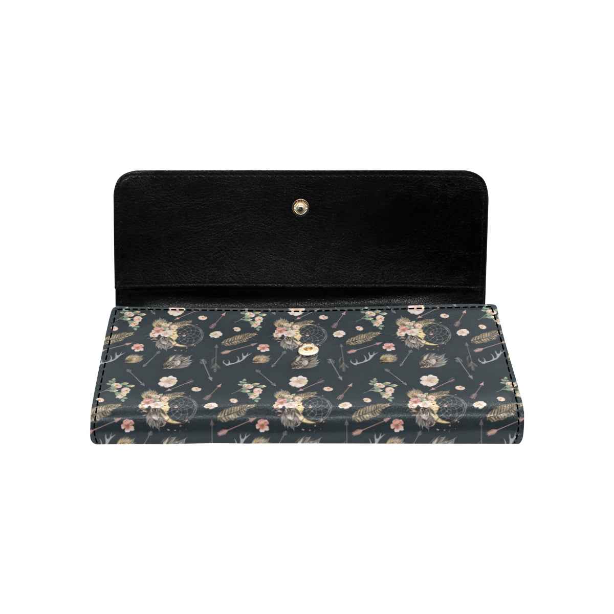 Bohemian Pattern Print Design 09 Women's Trifold Wallet