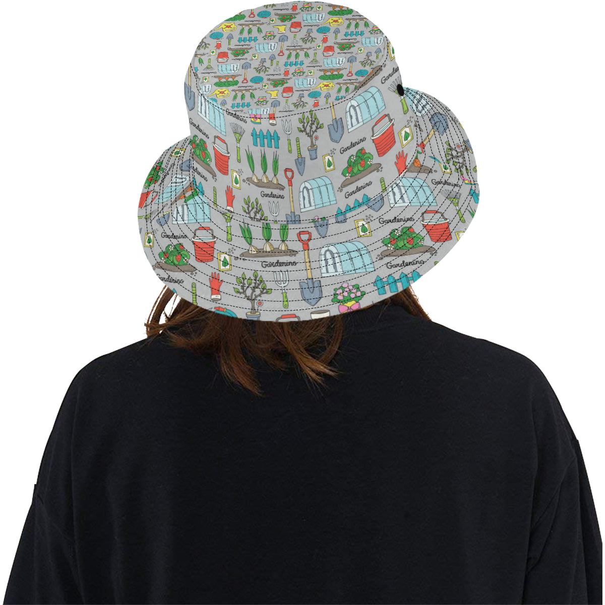 Gardening Pattern Print Design G07 Unisex Bucket Hat
