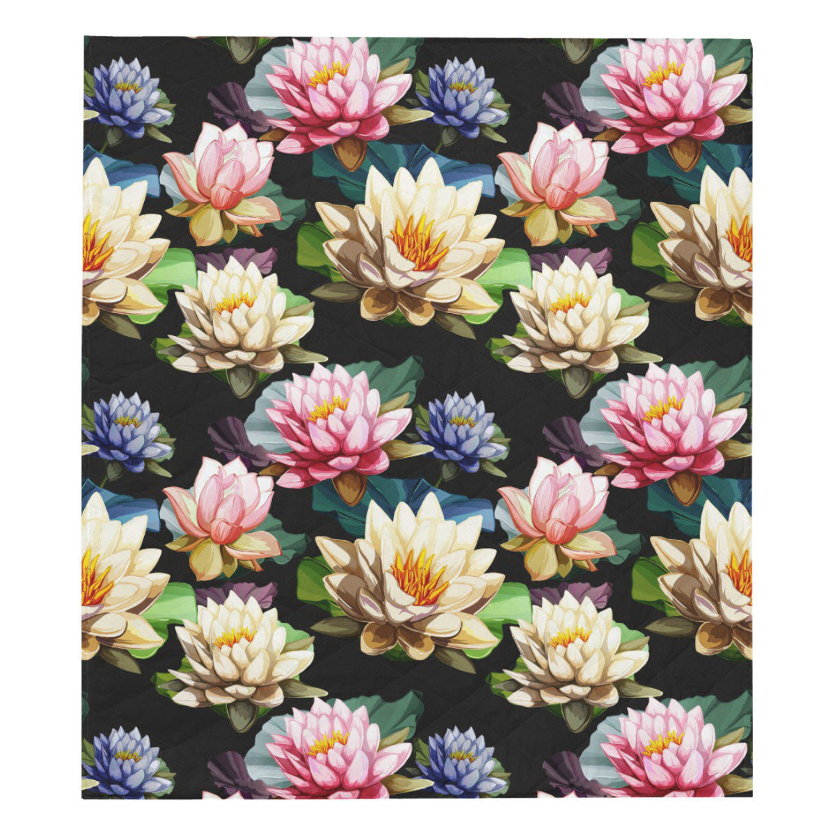 Water Lily Pattern Print Design WL02 Premium Quilt