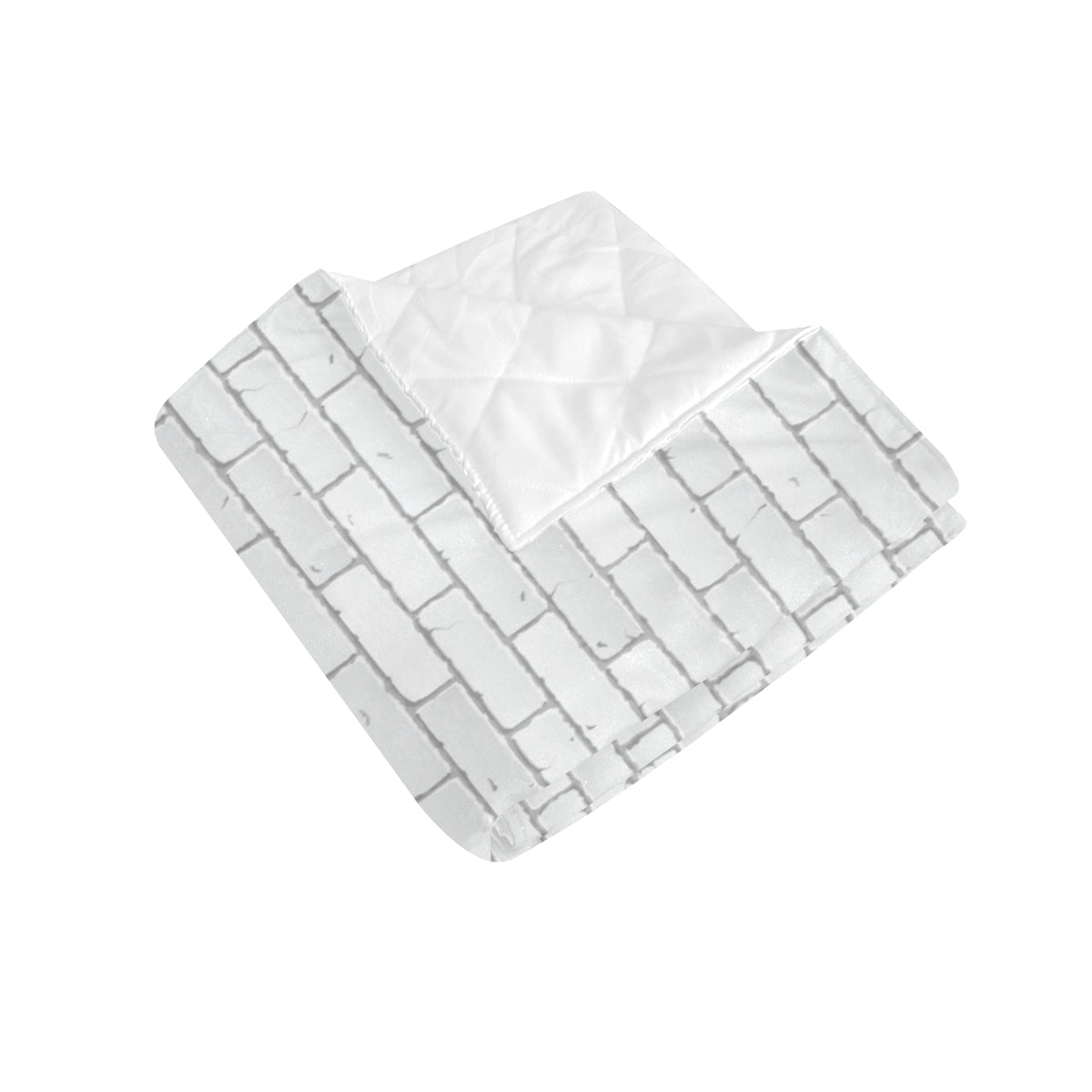 Brick White Pattern Print Design 03 Premium Quilt