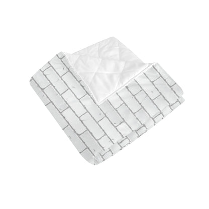 Brick White Pattern Print Design 03 Premium Quilt