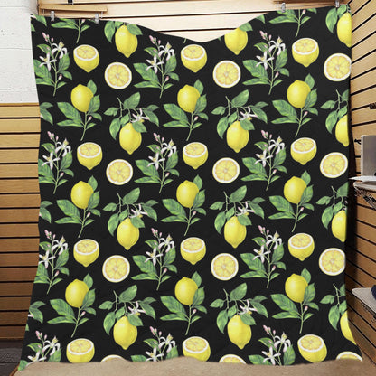 Lemon Pattern Print Design LM02 Premium Quilt