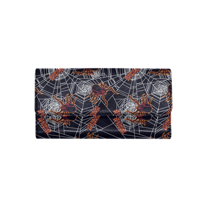 Tarantula Spiderwebs Pattern Print Design 01 Women's Trifold Wallet