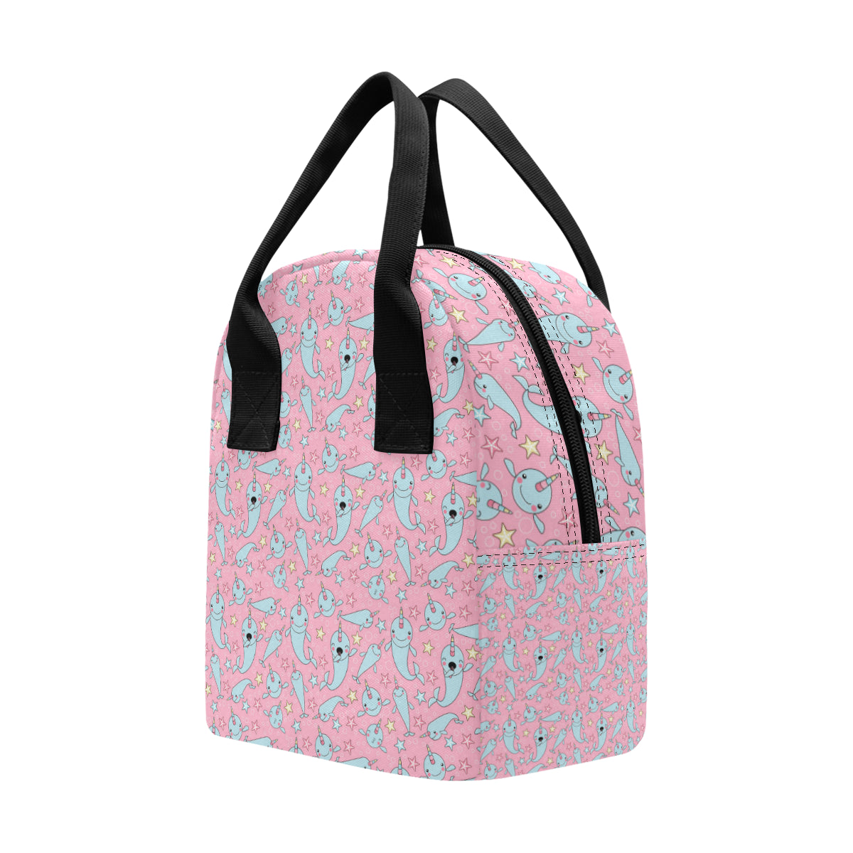 Narwhal Cartoon Cute Print Insulated Lunch Bag
