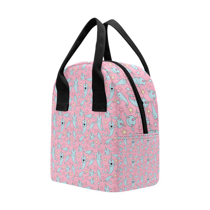 Narwhal Cartoon Cute Print Insulated Lunch Bag