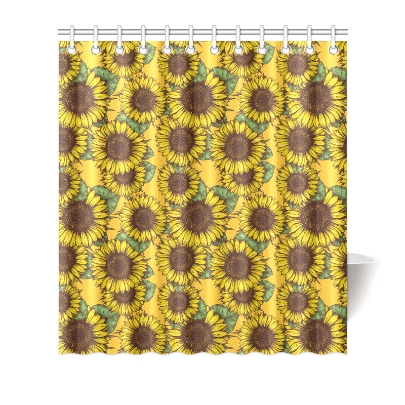 Sunflower Pattern Print Design SF04 Shower Curtain