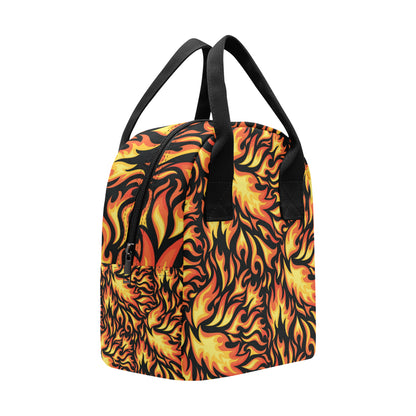 Flame Fire Design Pattern Insulated Lunch Bag