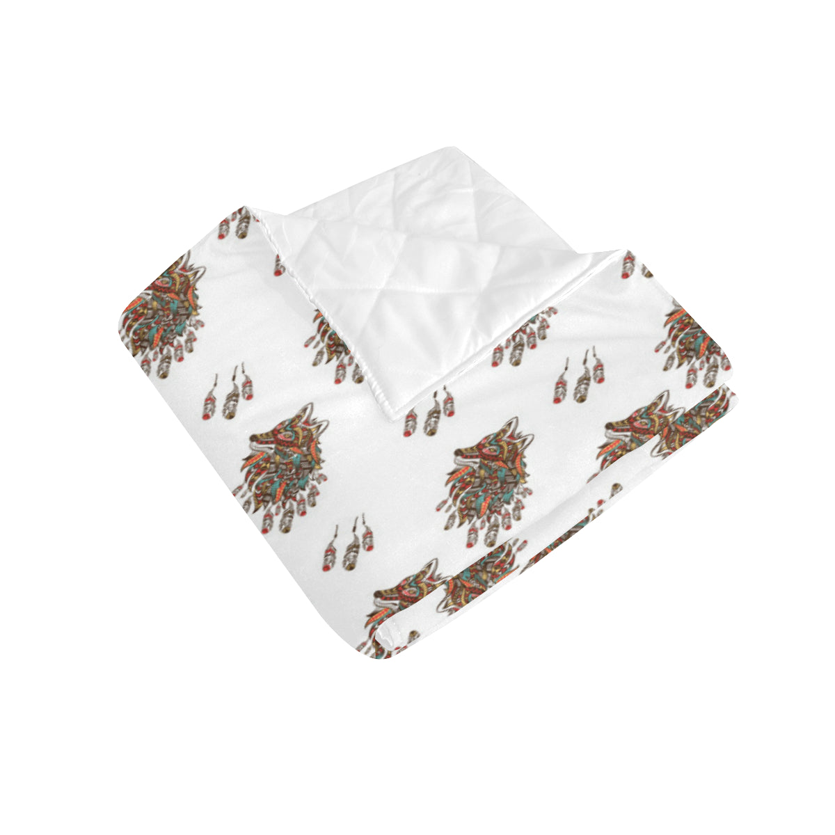 Aztec Wolf Pattern Print Design 02 Premium Quilt