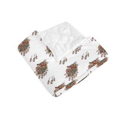 Aztec Wolf Pattern Print Design 02 Premium Quilt