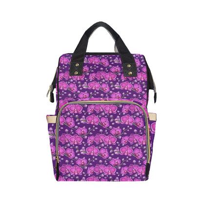 Orchid Purple Pattern Print Design OR02 Diaper Bag Backpack