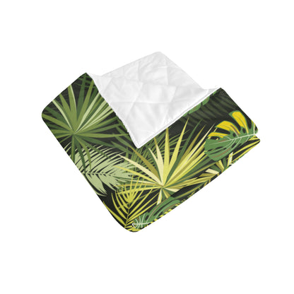 Palm Leaf Pattern Print Design A05 Premium Quilt