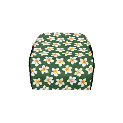 White Plumeria Pattern Print Design PM020 Diaper Bag Backpack