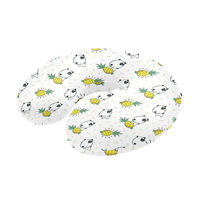 Bull Terriers Pattern Print Design 05 U-Shaped Travel Neck Pillow