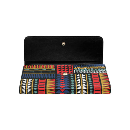 Kente Pattern Print Design 02 Women's Trifold Wallet
