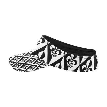 Fleur De Lis Black White Pattern Print Design 02 Unisex Sun Visor