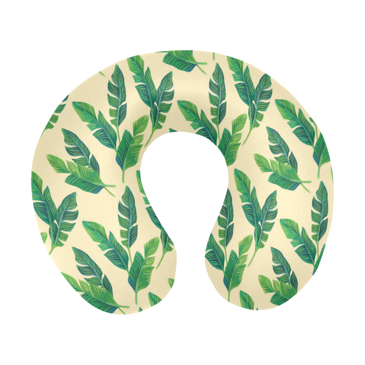 Banana Leaf Pattern Print Design 01 U-Shaped Travel Neck Pillow