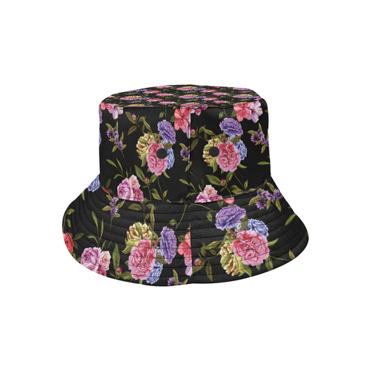 Carnations Pattern Print Design CN05 Unisex Bucket Hat