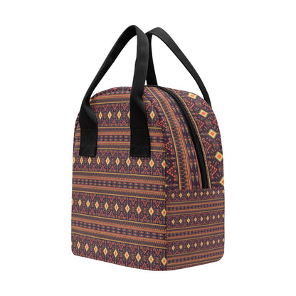 Southwest Ethnic Design Themed Print Insulated Lunch Bag