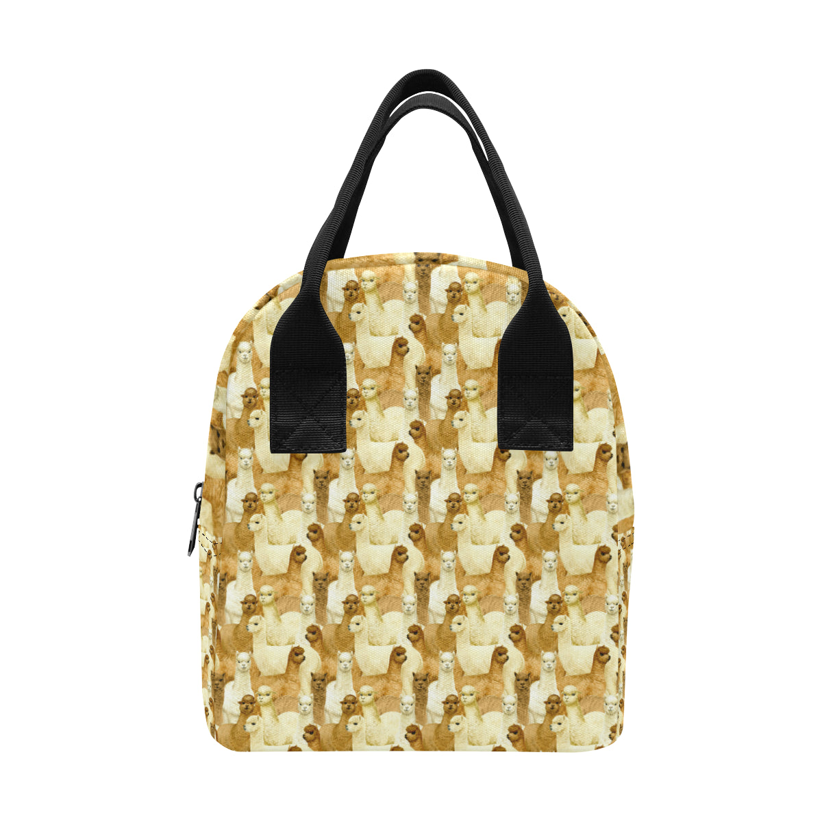 Alpaca Watercolor Design Themed Print Insulated Lunch Bag
