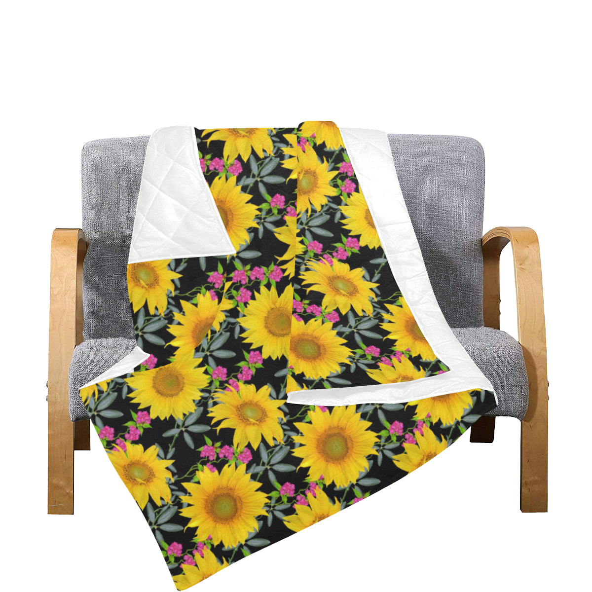 Sunflower Pattern Print Design SF014 Premium Quilt