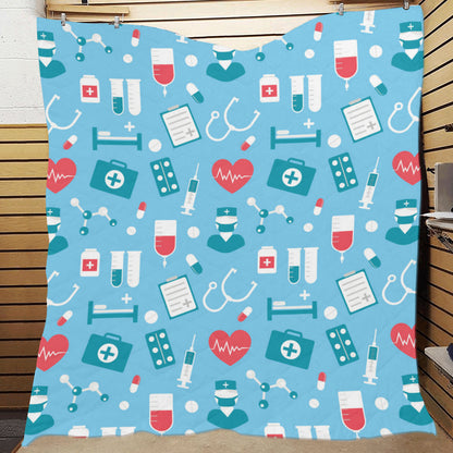 Nurse Pattern Print Design A03 Premium Quilt
