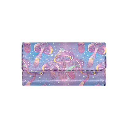 Psychedelic Mushroom Pattern Print Design A01 Women's Trifold Wallet