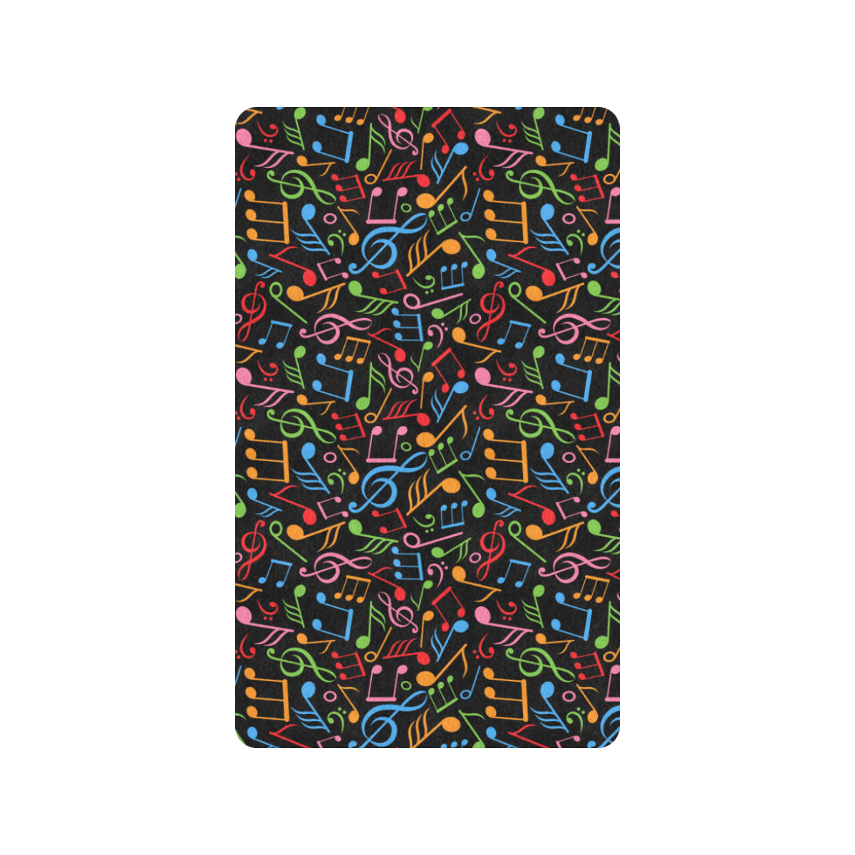 Music Note Colorful Themed Print Rubber Doormat