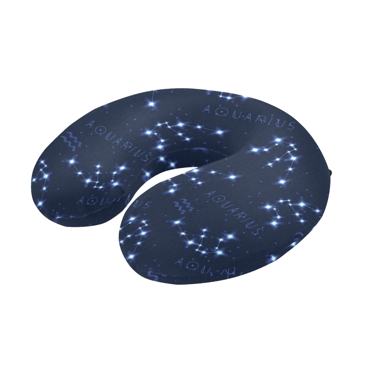 Aquarius Zodiac Pattern Print Design 02 U-Shaped Travel Neck Pillow