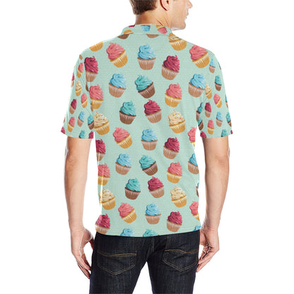 Cupcake Pattern Print Design 01 Men Polo Shirt