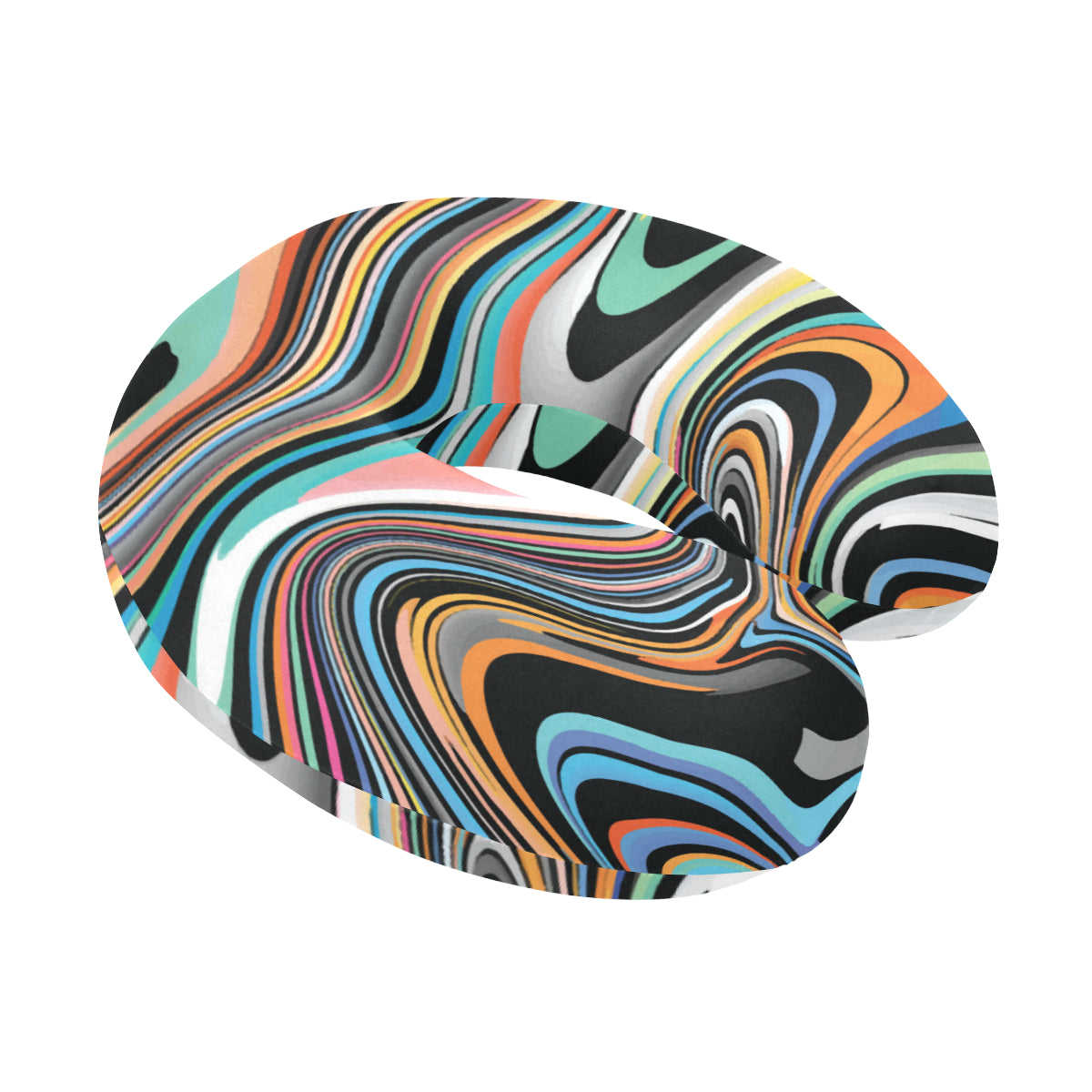 Liquid Pattern Print Design 02 U-Shaped Travel Neck Pillow
