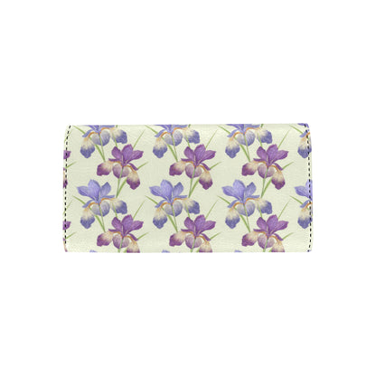 Iris Pattern Print Design IR08 Women's Trifold Wallet