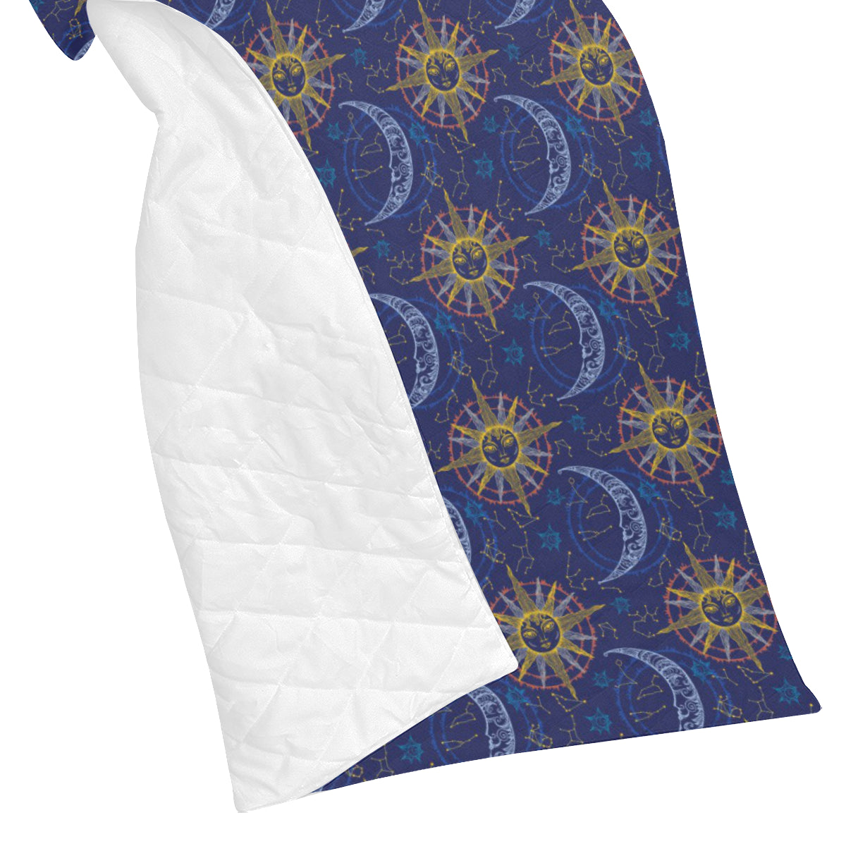 Celestial Moon Sun Pattern Print Design 01 Premium Quilt