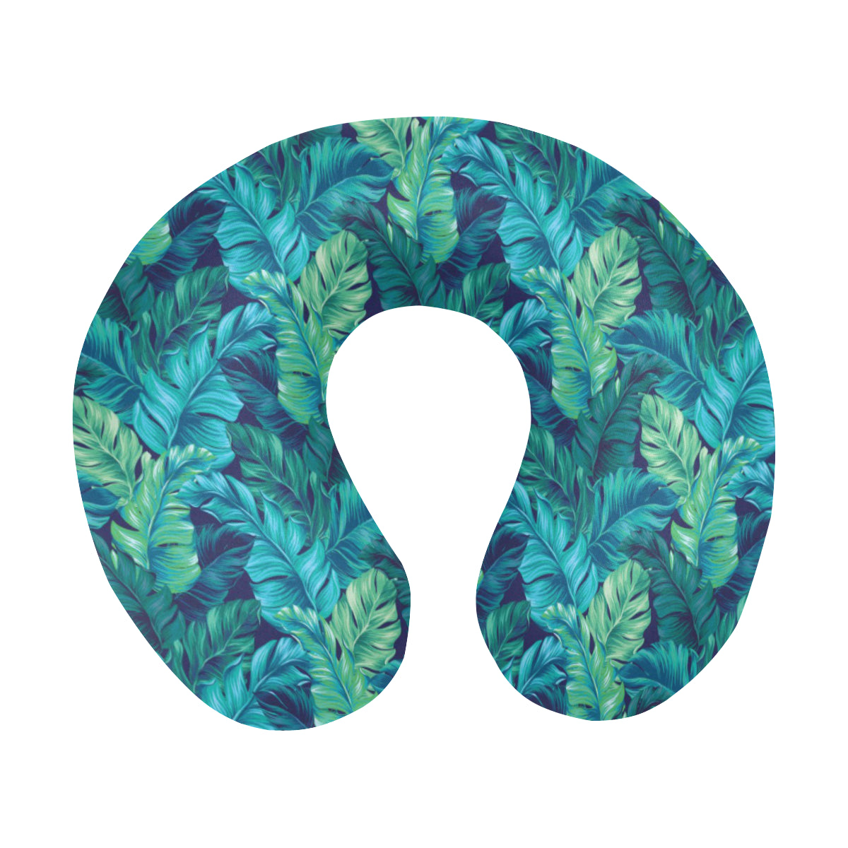 Banana Leaf Pattern Print Design 06 U-Shaped Travel Neck Pillow
