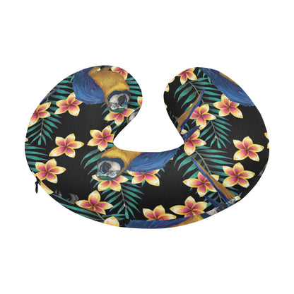 Macaw Pattern Print Design 01 U-Shaped Travel Neck Pillow