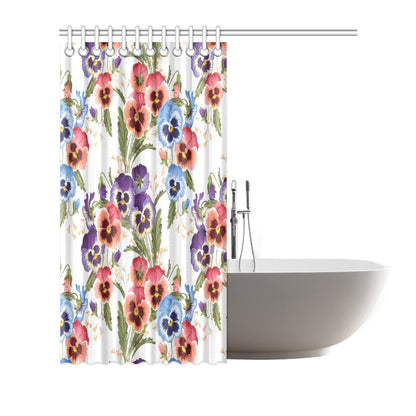 Pansy Pattern Print Design PS06 Shower Curtain