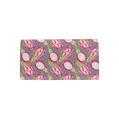 Dragonfruit Pattern Print Design DF03 Women's Trifold Wallet
