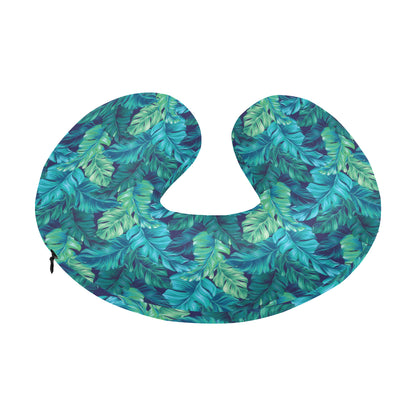 Banana Leaf Pattern Print Design 06 U-Shaped Travel Neck Pillow