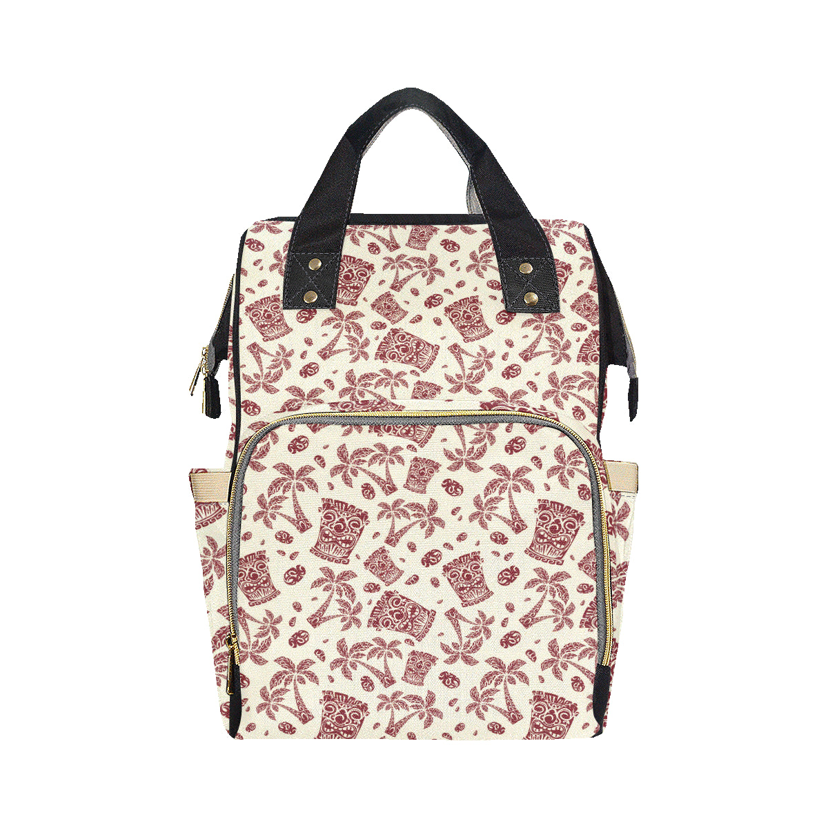 Tiki Tribal Mask Palm Tree Diaper Bag Backpack