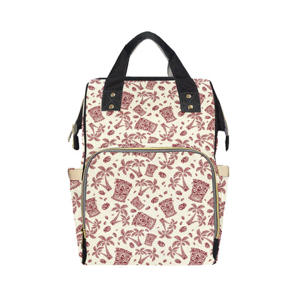 Tiki Tribal Mask Palm Tree Diaper Bag Backpack