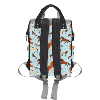 Horse Cute Themed Pattern Print Diaper Bag Backpack