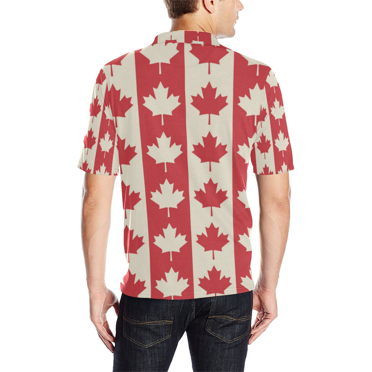 Maple Leaf Pattern Print Design 02 Men Polo Shirt
