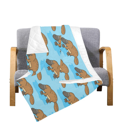 Platypus Pattern Print Design A02 Premium Quilt