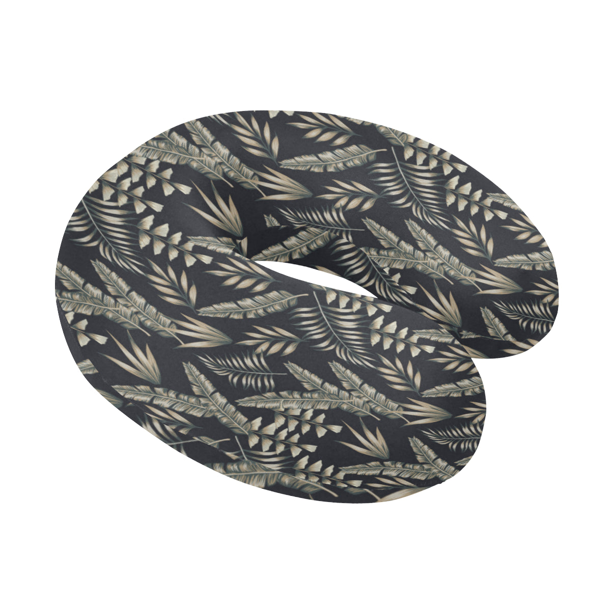 Banana Leaf Pattern Print Design 07 U-Shaped Travel Neck Pillow