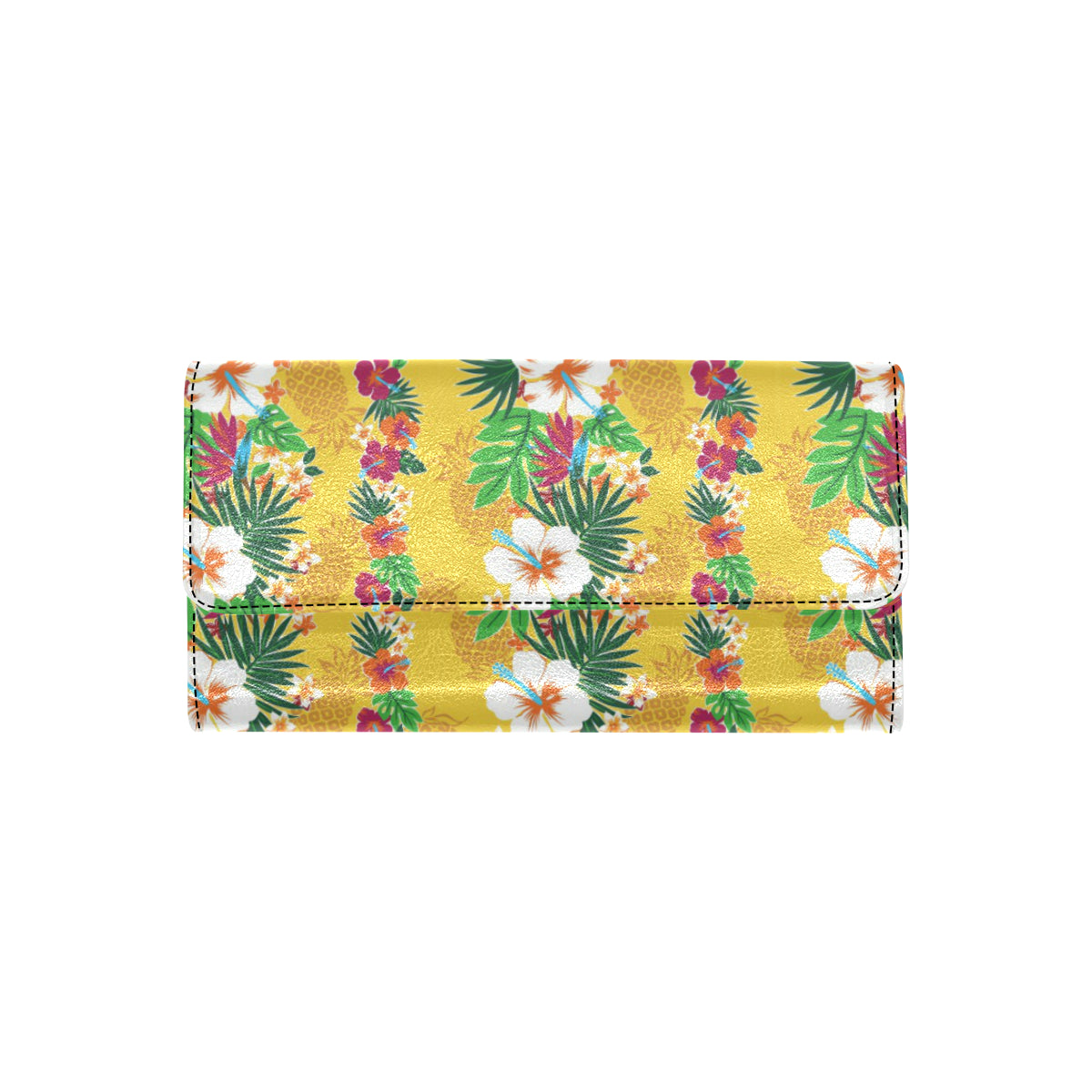 Hawaiian Themed Pattern Print Design H09 Women's Trifold Wallet