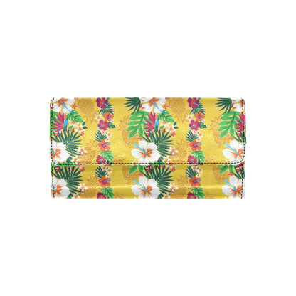 Hawaiian Themed Pattern Print Design H09 Women's Trifold Wallet