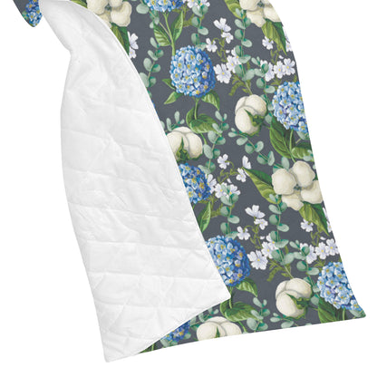 Hydrangea Pattern Print Design 02 Premium Quilt